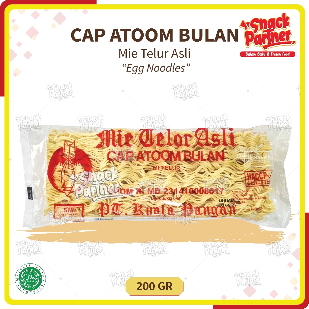 

CAP ATOOM BULAN - MIE TELUR 200 GR - Mi Telor Egg Noodles Noodle ATOM