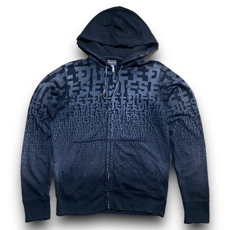 Diesel multi logo zip hoodie