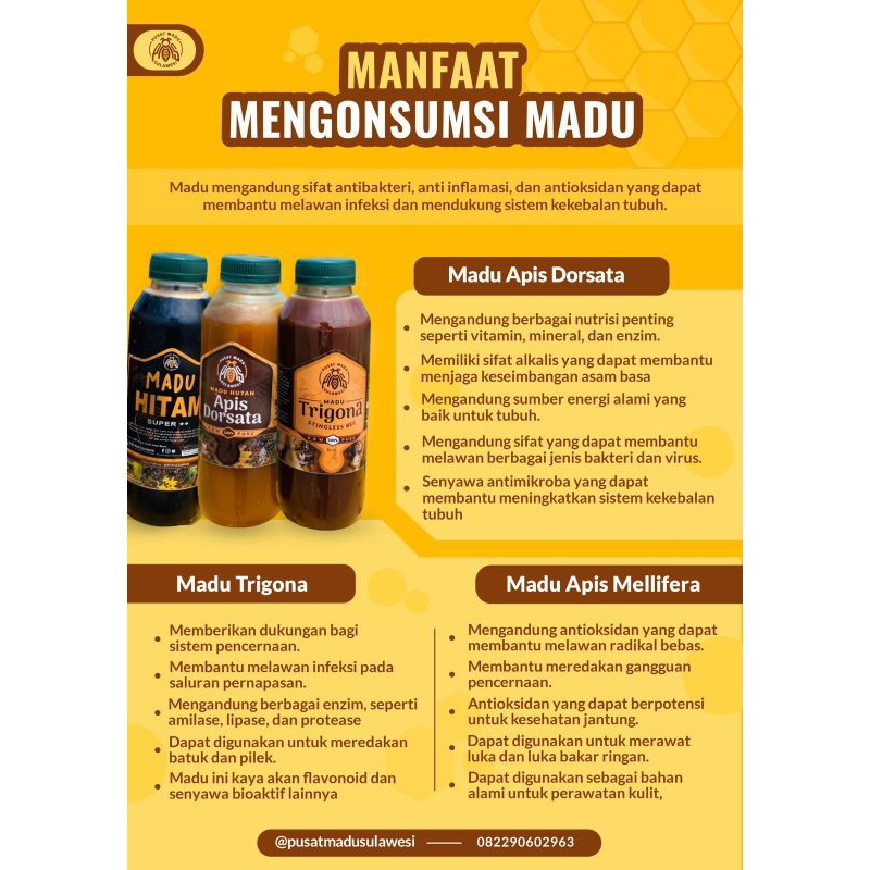 

PUSAT MADU SULAWESI (MADU HITAM APIS MELLIFERA ASLI 240m,500ml)
