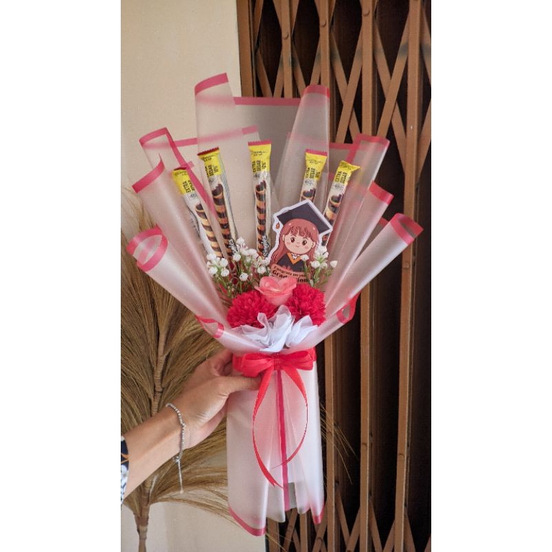 

buket snack toper graduation girl