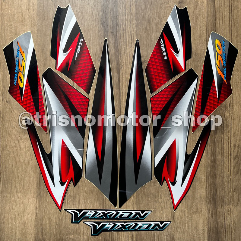 striping yamaha vixion old 150 2007 2008 hitam lis merah sticker stiker stripping polet body list VI