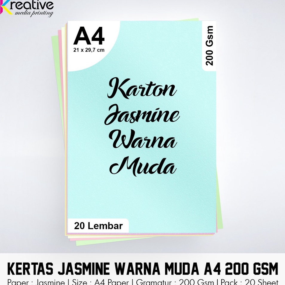 

Teknologi Terkini Kes Jasmine Warna Muda A4 2 Gsm 1 Pack 2 lbr