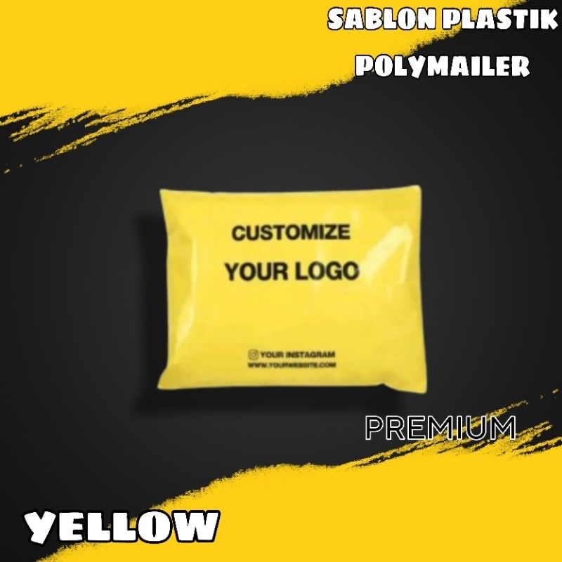 

COSTUM SABLON POLYMAILER PLASTIK PACKING WARNA GLOSSY YELLOW (all size) Tercepatt!! min order 1000pcs