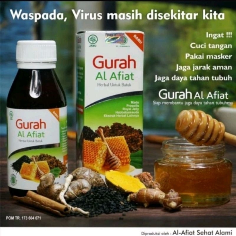 SIRUP MADU HERBAL GURAH AL AFIAT 125 ML untuk Mengobati Batuk Membandel