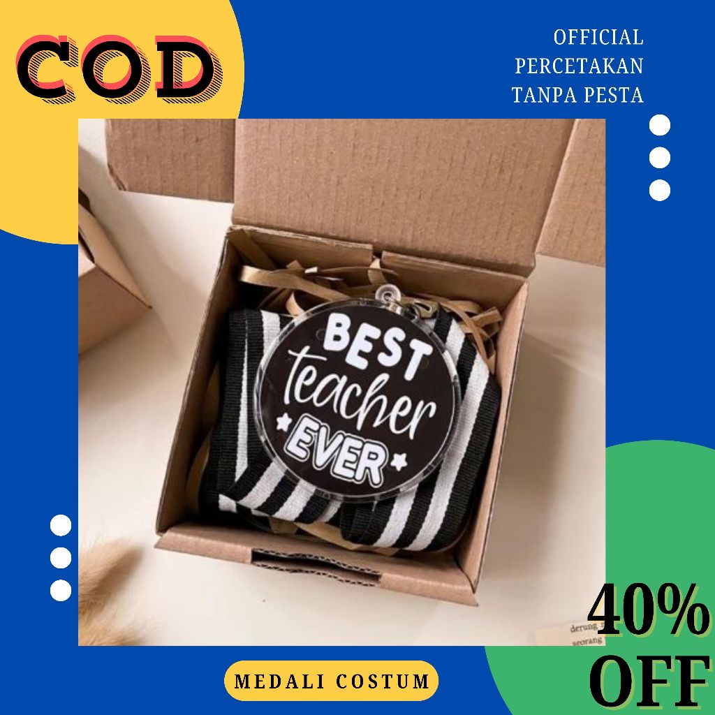 kado hadiah box medali costum best friend ever - mendali best teacher hari ibu best mom
