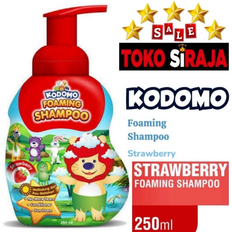 KODOMO FOAMING SHAMPOO STRAWBERRY 250 ML / SHAMPOO BOTOL PUMP KODOMO RASA STRAWBERRY 250ML