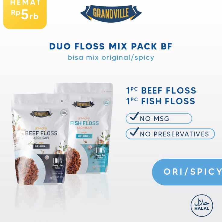 

b7Diskon Grandville Abon SAPI IKAN Crunchy Duo Mix Pack F83