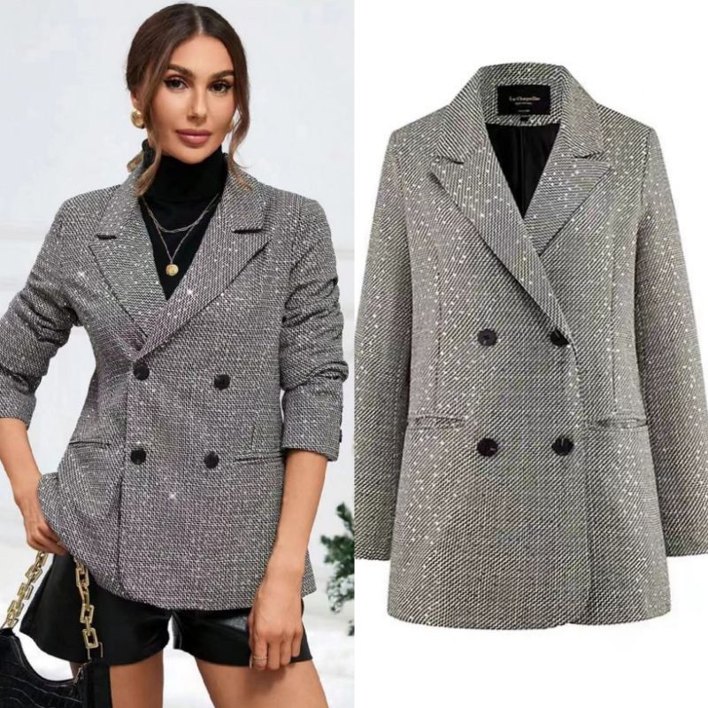 Gray Sequin Blazer  74700 (SALE)