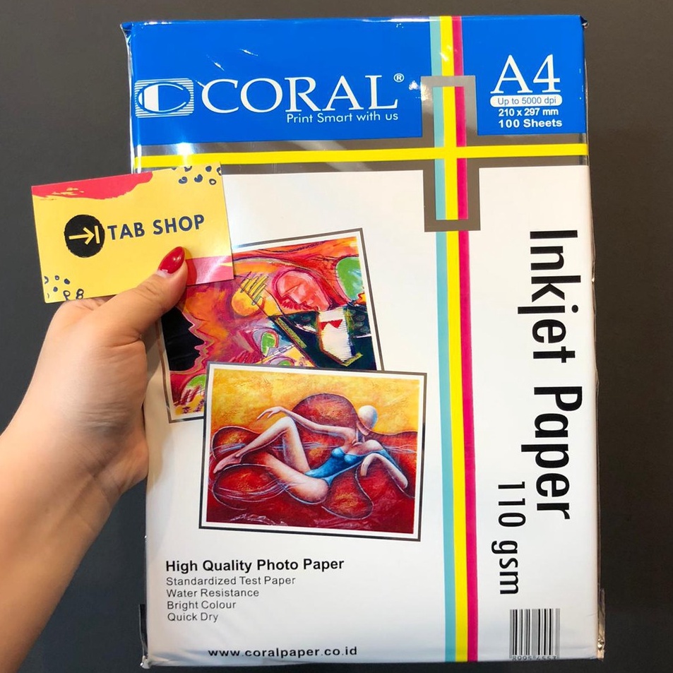 

TAB SHOP CORAL INKJET PAPER 11 GSM 1 SHEETS A4 CORAL KES INKJET 11 GSM 1 SHEETS A4