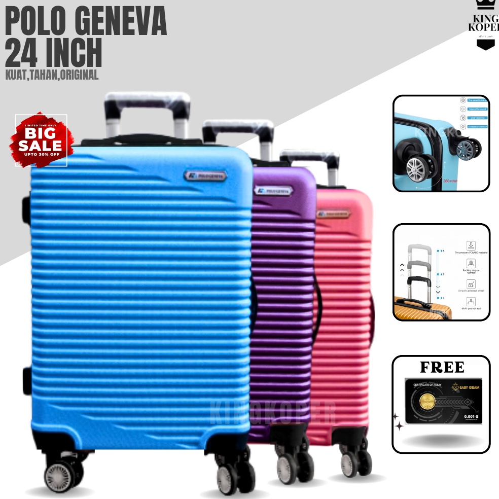 Terkini Grosir Koper 24 inch Polo Happy 82 ukuran bagasikoper murahfiberhardcasekabincabin