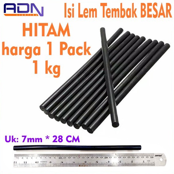 

1 kg Isi Refill Lem Tembak Bakar Glue Stick HITAM Besar 28cm 11mm