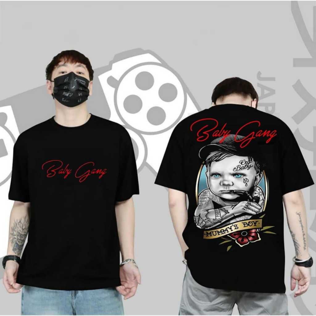 TERBARU KAOS PRIA DISTRO PREMIUM TSHIRT MOTIF BABY GANG BERGAMBAR OVERSIZE CUOPLE SURFING SAMURAI