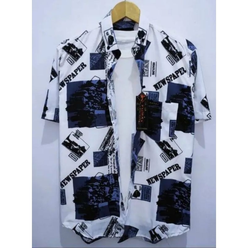 Terbaru Kemeja Motif Pria dewasa Hem Motif Hawai Kemeja Santai