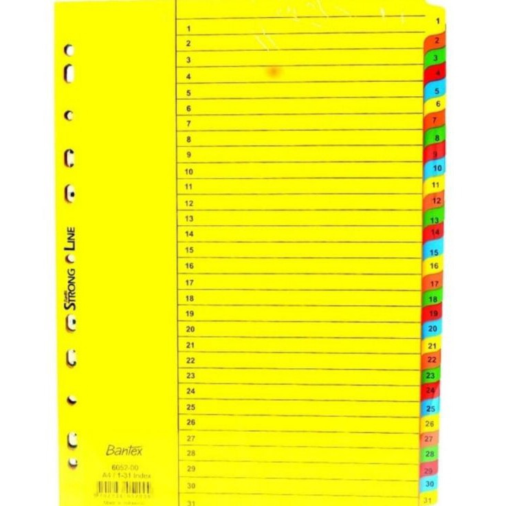 

divider pembatas odner angka 131 Bantex