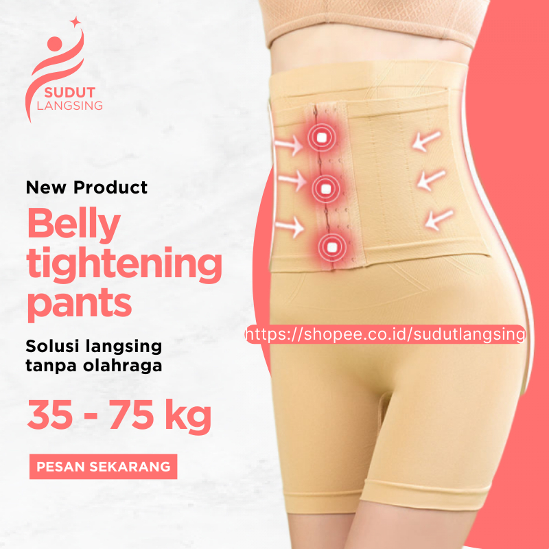 Korset Celana Pelangsing Pengecil Perut Buncit Wanita Jumbo SEPAHA KANCING MAGNET Corset Clana Celan
