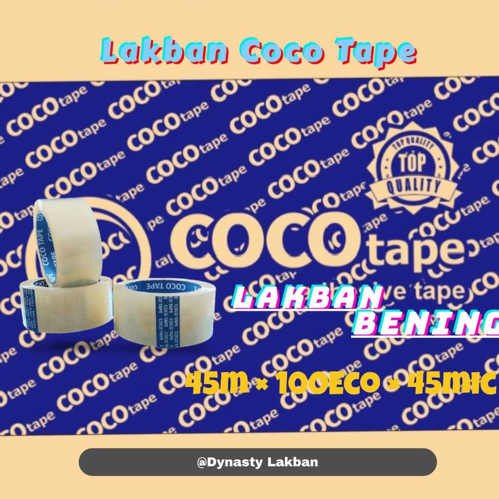 

LAKBAN BENING - COKLAT 45mm x 100 Eco x 45MIC COCO TAPE - Lakban Packing , Tebal , Tidak Mudah Putus COD