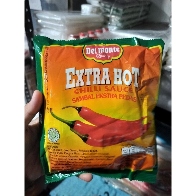 

Delmonte saos extra hot dan saos tomat isi 24 sachet x 8gr