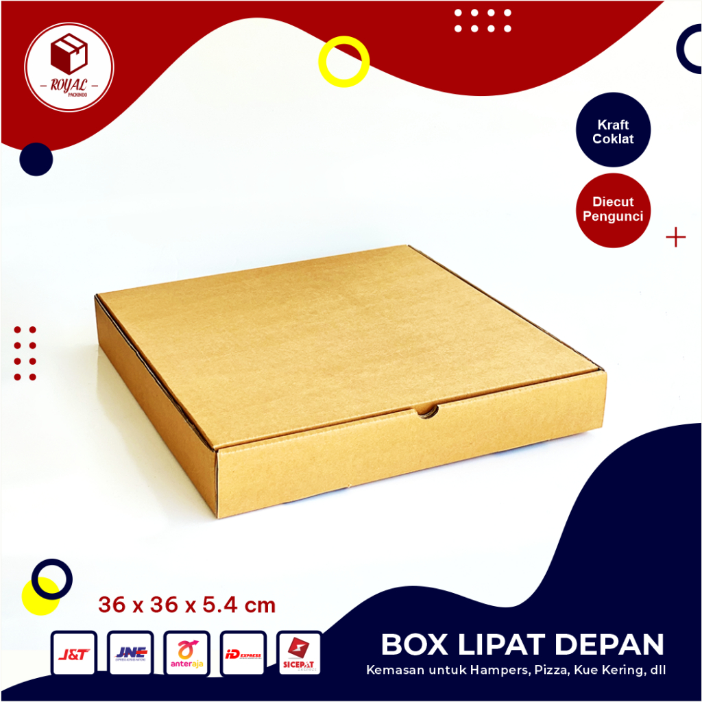 

Kardus/ Box DC LD - ( Uk. 36 X 36 X 5.4 cm) B - FLUTE - Box Pizza - Bisa Custom Sablon Printing