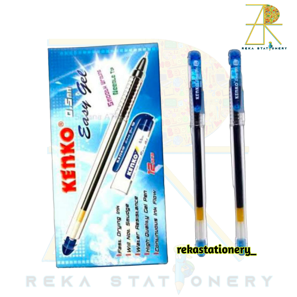 

Gel Pen Kenko Easy Gel - Pulpen Gel Tinta Biru & Hitam, Ideal untuk Sekolah dan Kantor