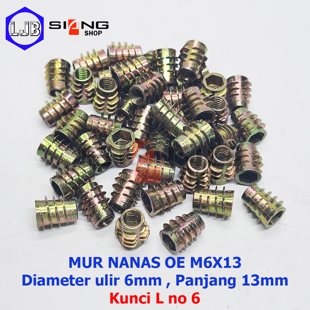 Mur Nanas OE M6x13 (Mur Furniture, Mur Tanam)