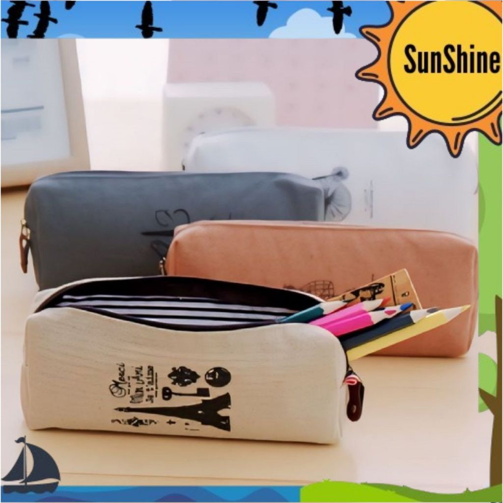 

Kotak Pensil / Tempat Pensil Canvas Motif Paris Style SK0102