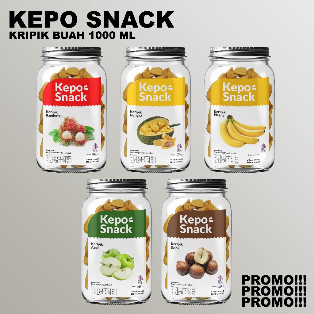 

KEPO SNACK - Keripik Buah Kemasan Toples 1000 ml