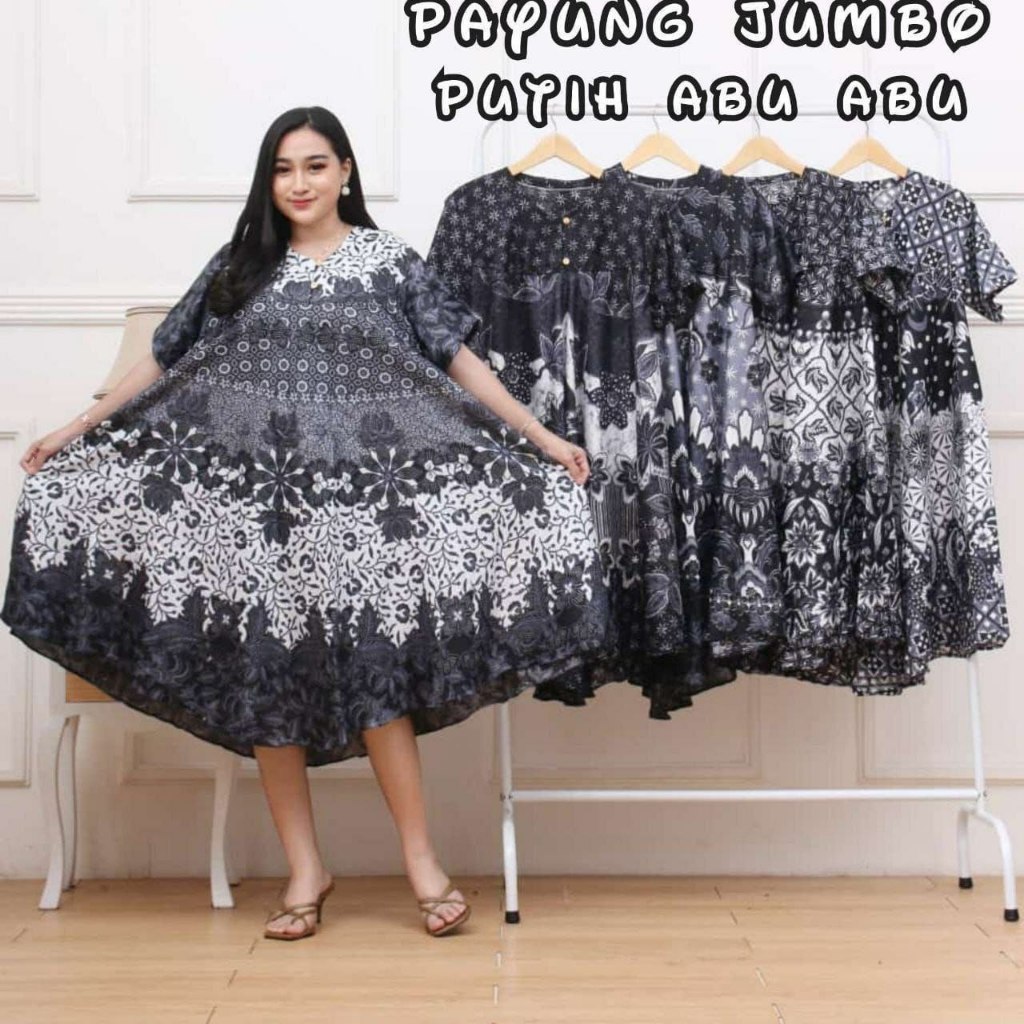 Baju ibu hamil jumbo daster kancing busui payung jumbo sogan batik rayon murah XXL LD 120