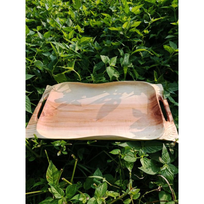 Nampan Kayu unik/baki kayu ukuran 39×22×3 cm