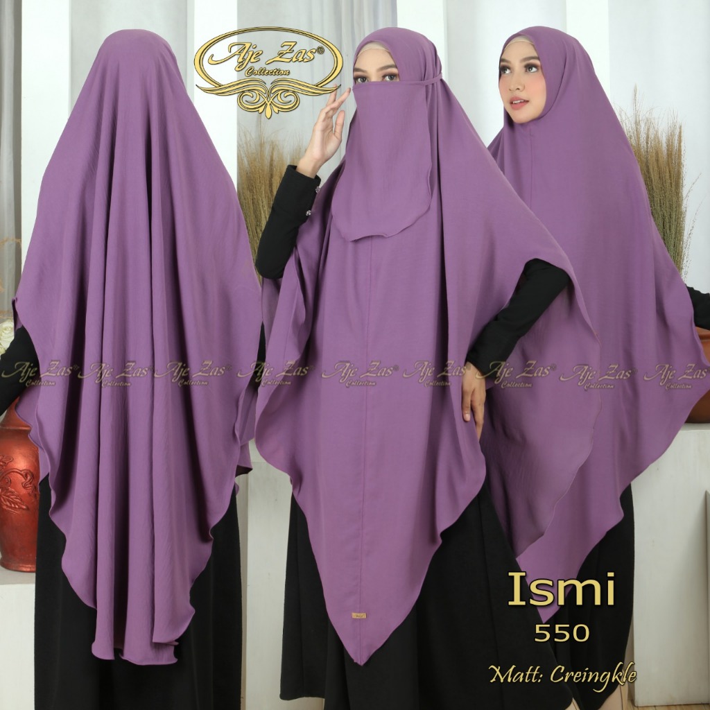 AJE ZAS - Khimar Hijab Jumbo Syar'i Kode ISMI Non Ped Runcing Free Cadar Matt Cringkel Airflow