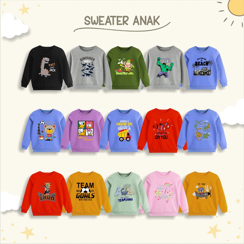 Sweater Anak Karakter Anak Cowok Cewek