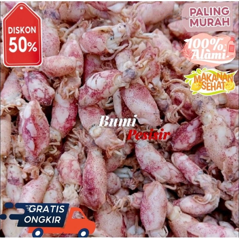 

Cumi asin Asin Rebus Kering 500grm