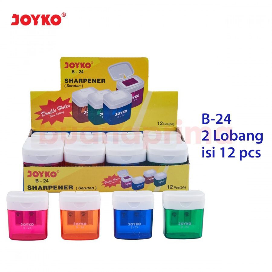 

Rautan Joyko B-24 isi 12 pcs Sharpener 2 Lobang Serutan