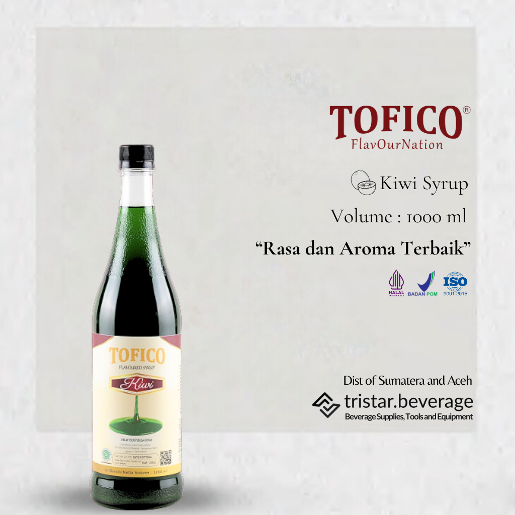 

Tofico Kiwi Syrup - Sirup Premium Rasa Kiwi 1000 ml