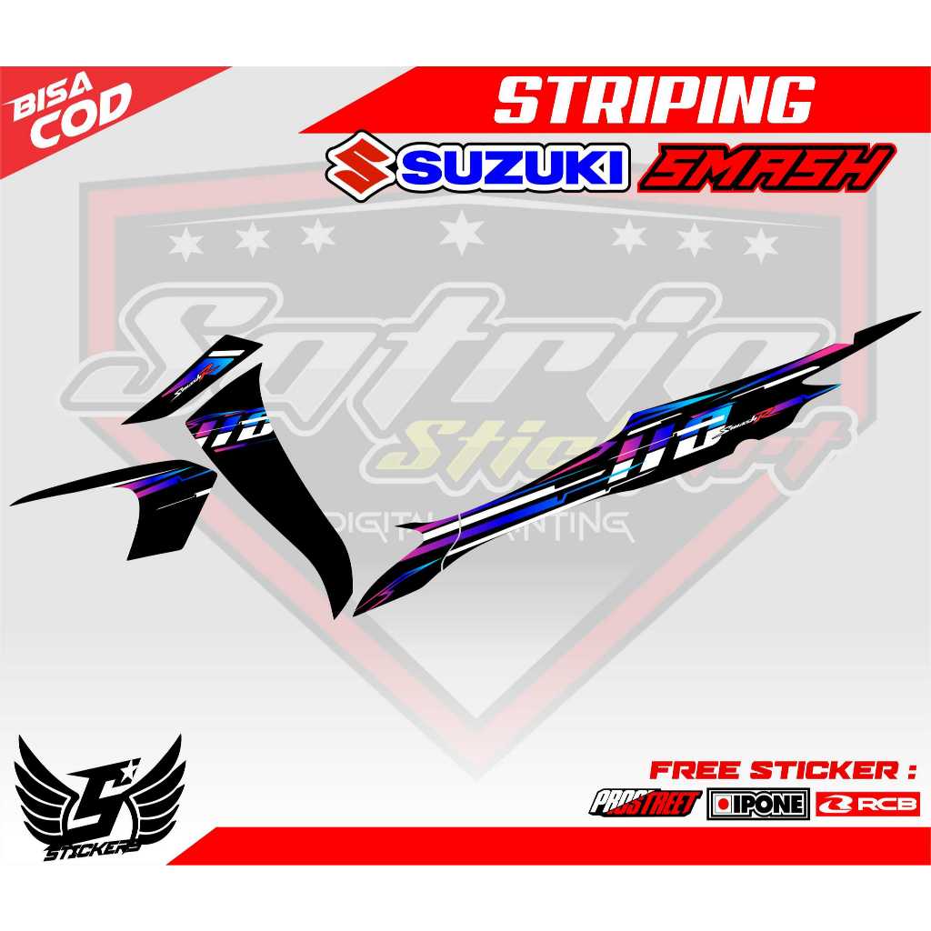 STRIPING VARIASI  SUZUKI SMASH 110 / STICKER LIST VARIASI MOTOR SUZUKI SMASH 110