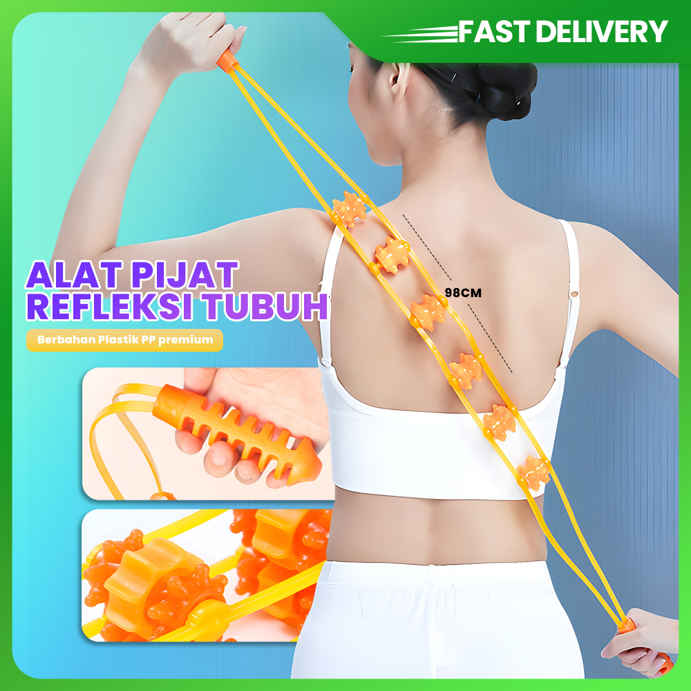 Alat Terapi Punggung Pijat Otot Badan Garukan Leher Refleksi Rol Massage Nyeri Pegal