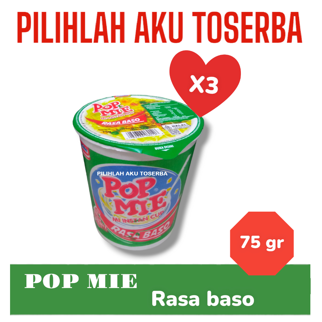 

Mie Instant POP MIE Rebus Rasa BASO - ( Harga 3 PCS )