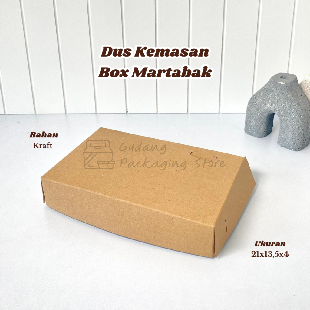100 pcs/21x13,5/Box Martabak polos kraft/Dus Martabak/ laminasi