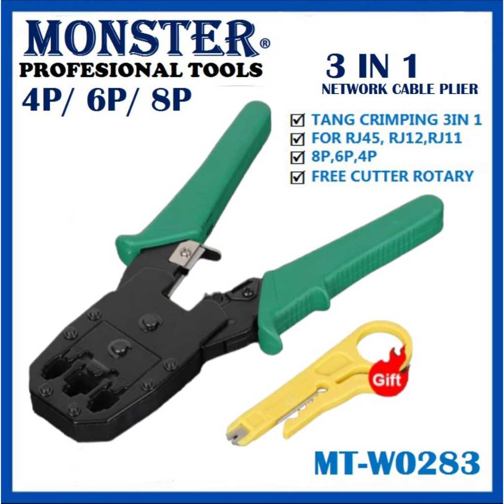 Tang Crimping Kabel Jaringan Tang Profesional Jaringan Kabel Tester RJ45 RJ11 RJ12