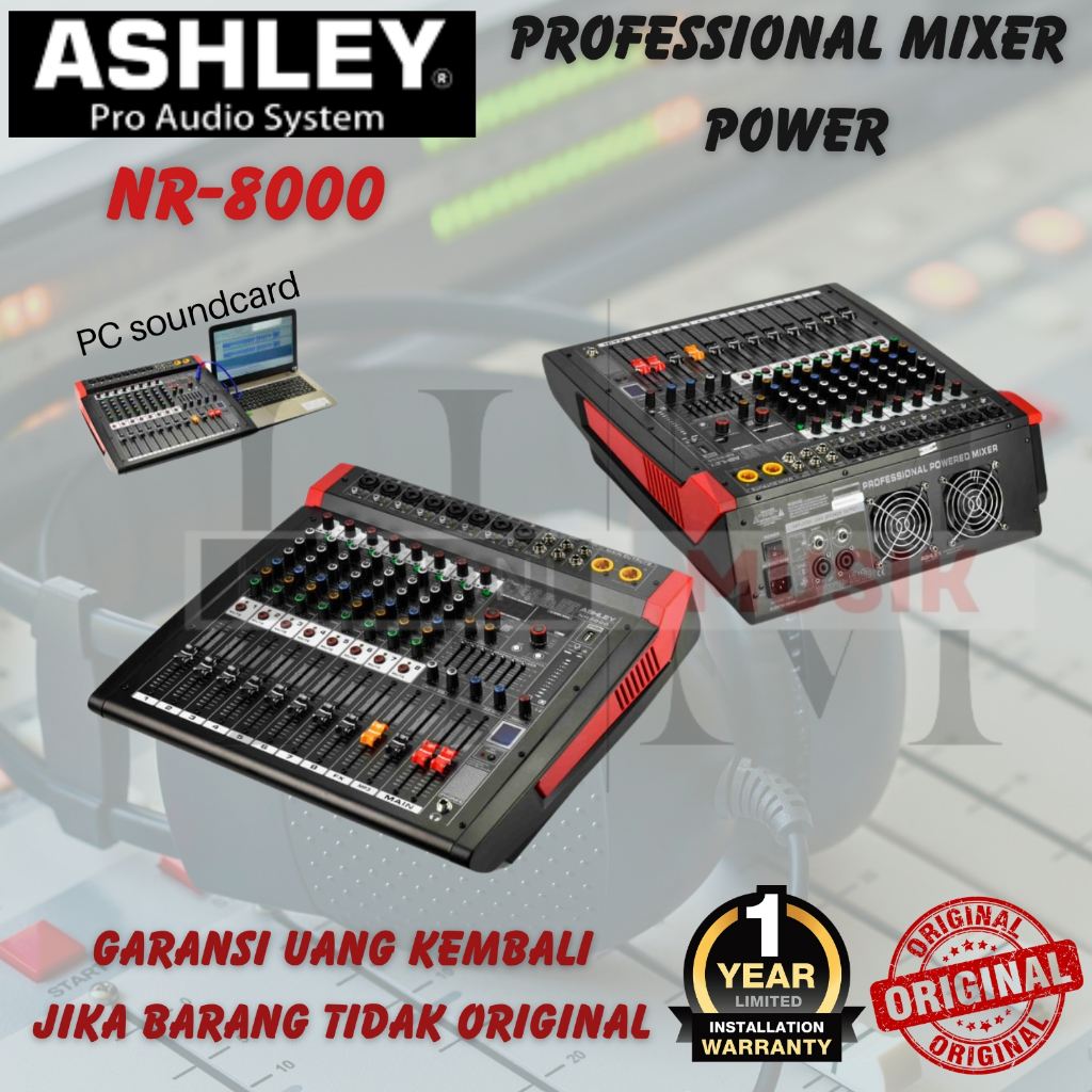 POWER MIXER ASHLEY NR8000/POWER MIXER NR 8000 8 CHANNEL - ORIGINAL