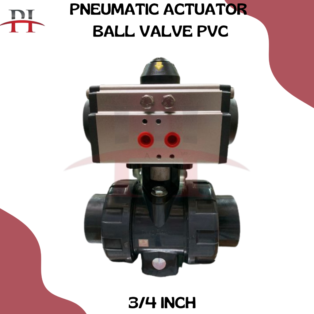 Pneumatic Actuator PVC ball valve DA 3/4"