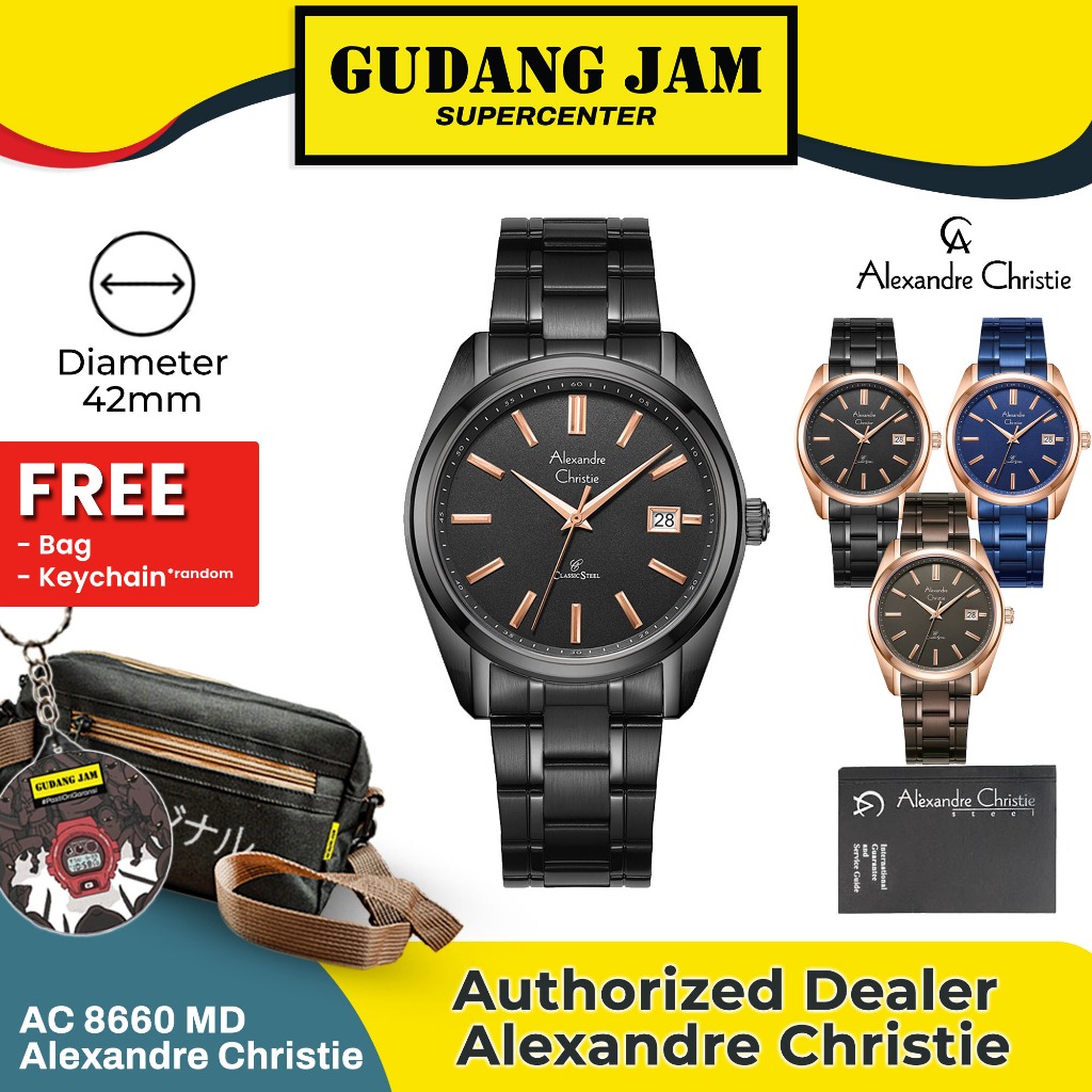 Alexandre Christie Pria - Jam Tangan Pria Alexandre Christie AC 8660 MD AC8660 AC8660MD