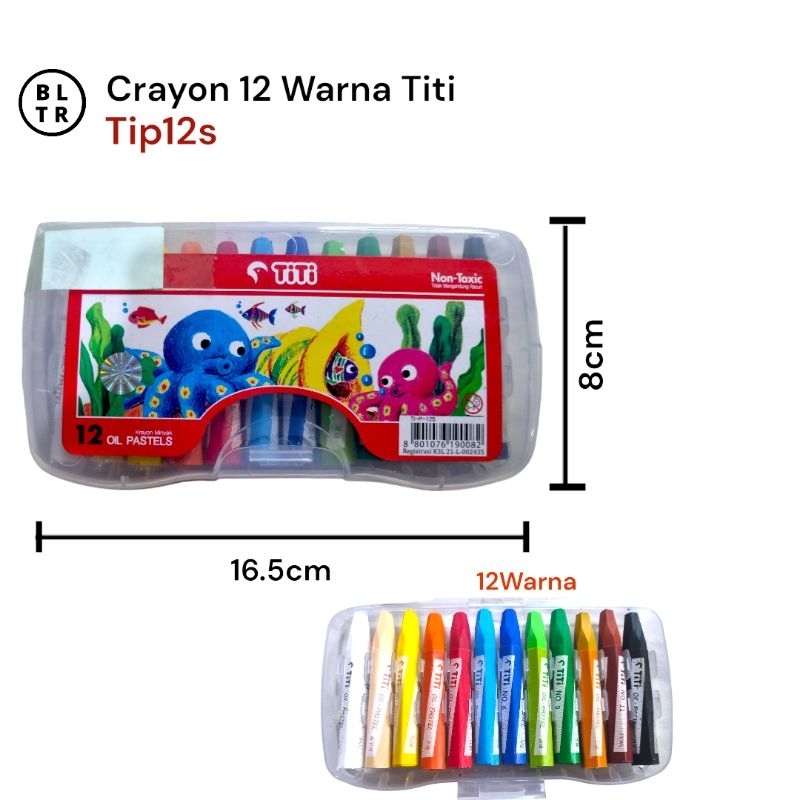 

PAK//CRAYON 12 WARNA TITI Murah (TIP12S)/Krayon Warna /Pulas Warna //NEW ORIGINAL