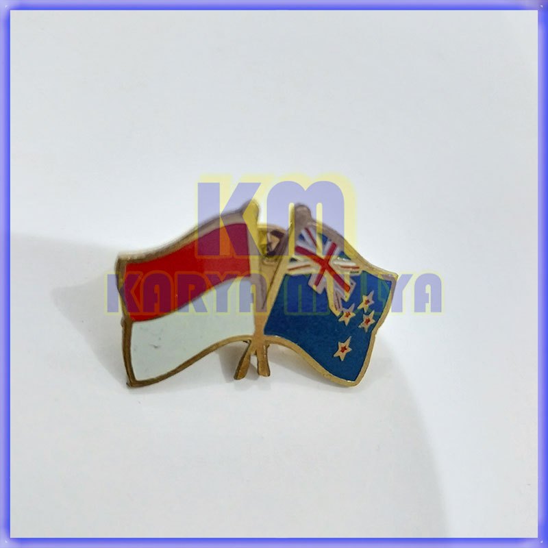 Flag Pin Indonesia Australia - Pin Krah Bendera Persahabatan - Karya Mulya