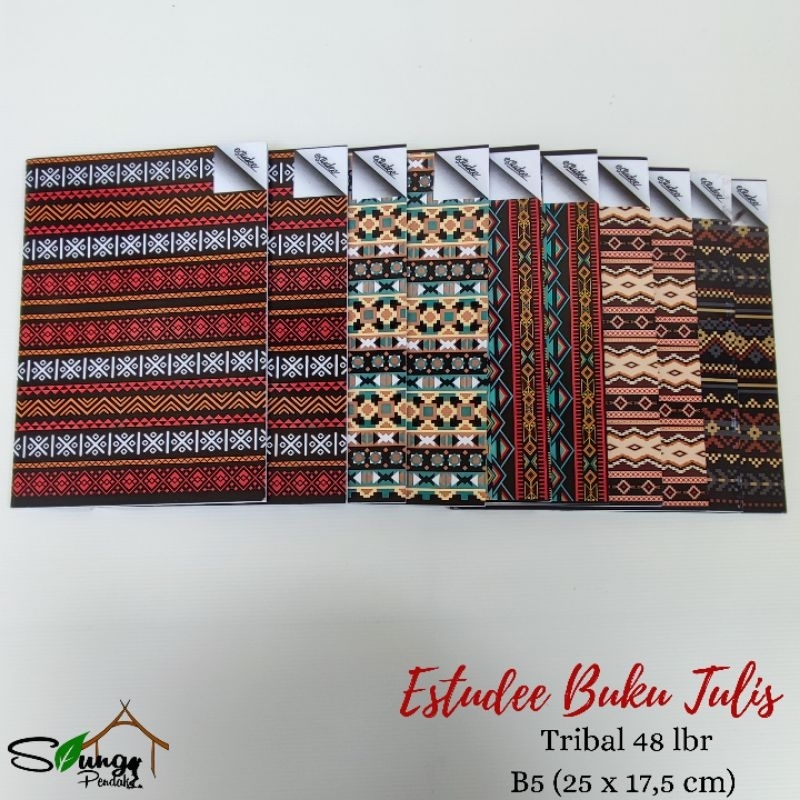 

(isi 10) Buku Tulis / Buku Sekolah Estudee Tribal Boxy B5 48 Lembar Original Best Seller