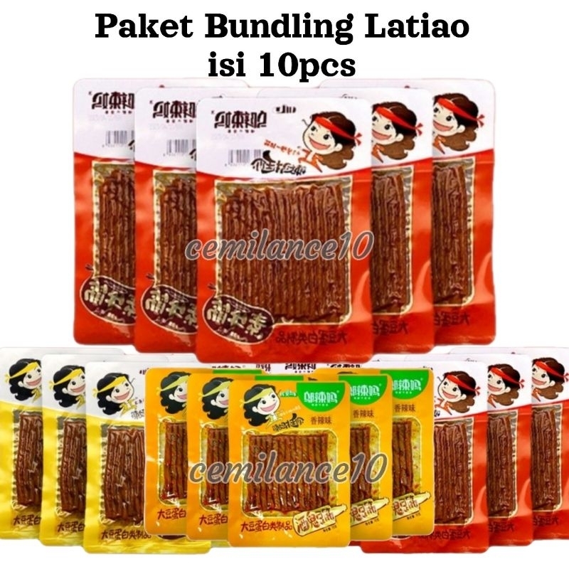 

PAKET LATIAO SPICY BUNDLING USAHA 10PCS LATIAO BEST SELLER 70G/100GR