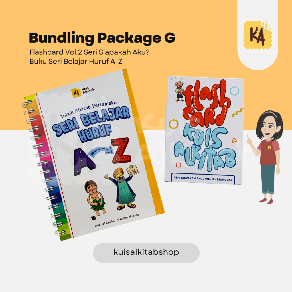 Bundling G Kuis Alkitab Package /Belajar Huruf A-Z Anak/Flashcard Vol2/Kuis Alkitab