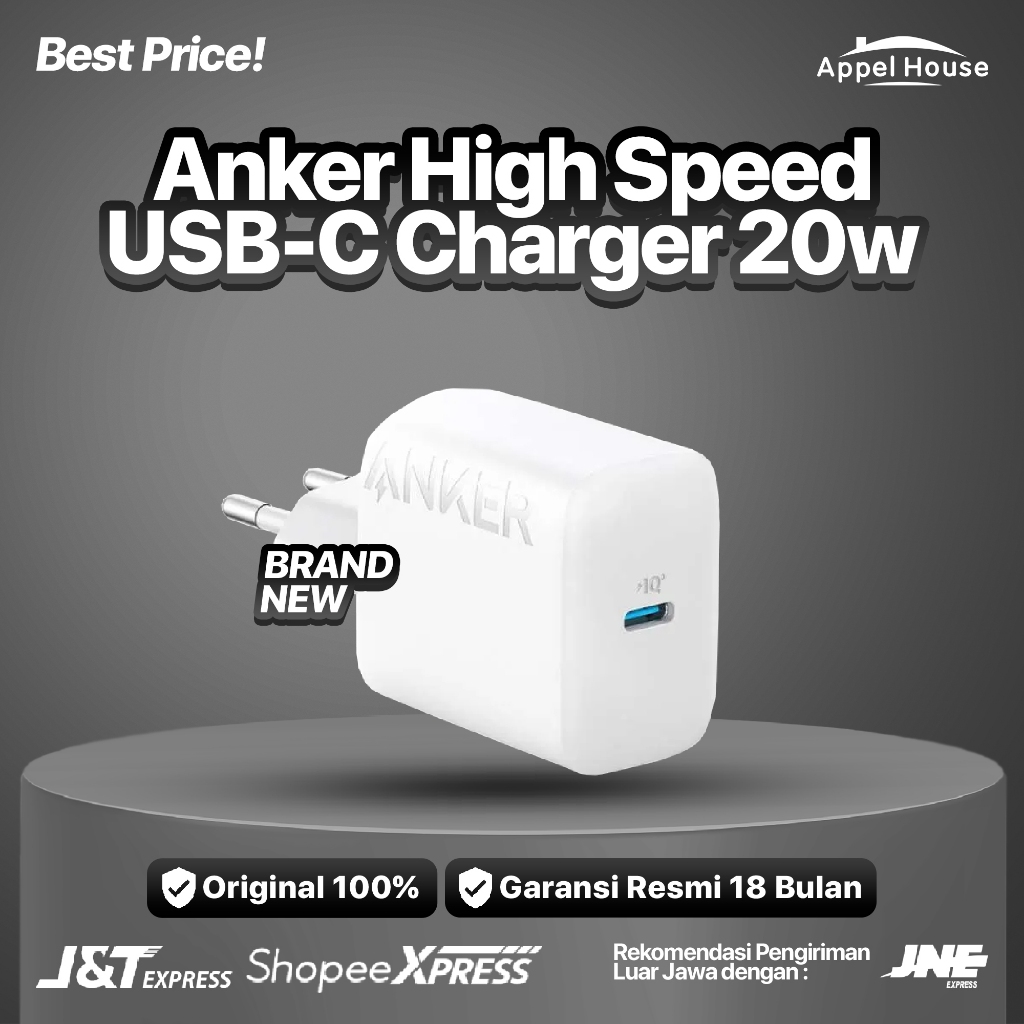 CHARGER ANKER  (CABLE TYPE C / ADAPTER ANKER TYPE C 20 WATT)