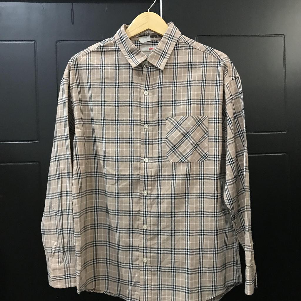 kemeja spao motif coklat kotak L