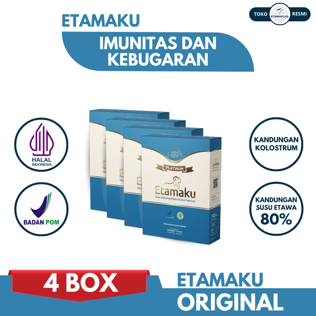 

Etamaku - Paket 4 Box - Susu Kambing Etawa Rasa Jahe 100% Asli Original Untuk Imunitas dan Kebugaran