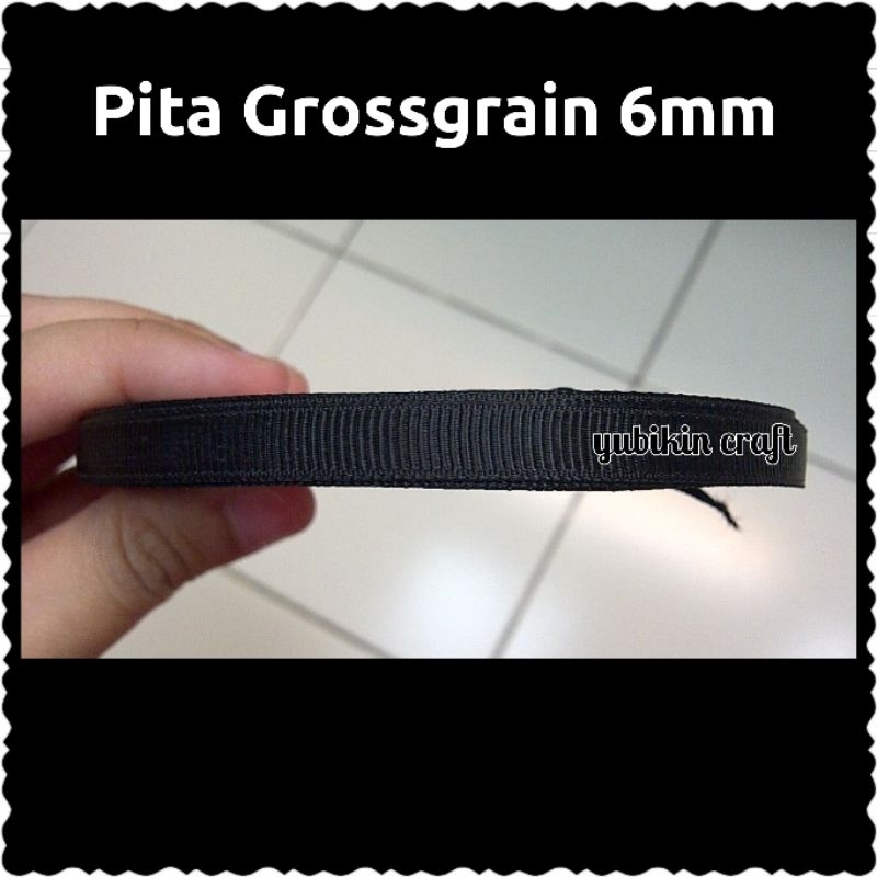 

1 Roll Pita Grossgrain/ Salur/ Garis 6mm Hitam (1/4 inch)